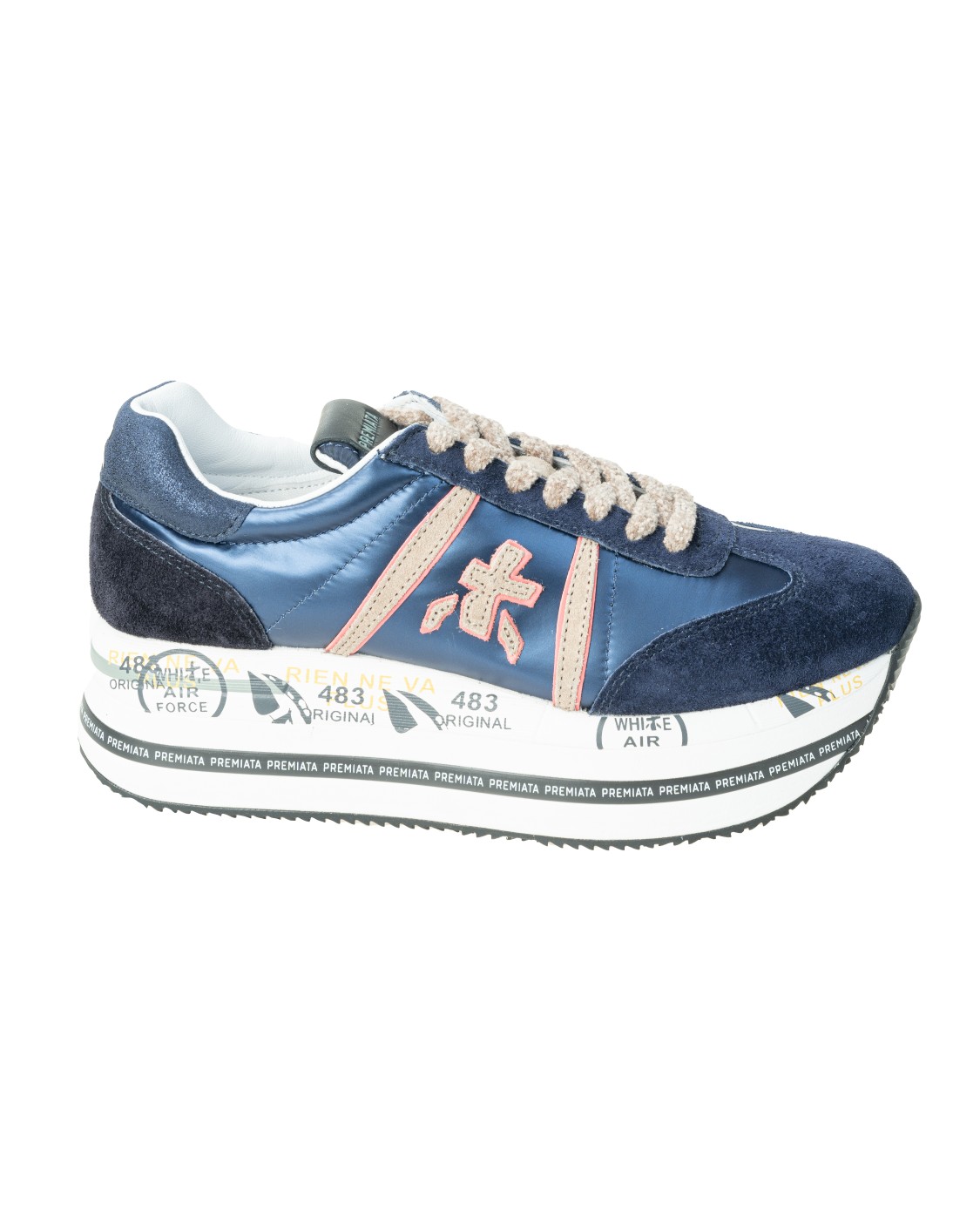 shop PREMIATA Saldi Scarpe: Premiata Sneakers 'Beth 5352' in pelle scamosciata e tessuto tecnico. 
Logo Premiata ton a contrasto.
Fondo platform personalizzato dalla serigrafia logata Premiata.
Altezza Suola 5 cm.
Fusbet Interno 27 cm.
Composizione: 
Suola: 75% EVA (PLASTIC MATERIAL) 20% RUBBER 5% TPU.
Tomaia: 45% CALF LEATHER 40% PL 15% PU.. BETH VAR-5352 number 1562677